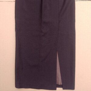 Vintage Jax 100% wool long dark brown maxi midi skirt long side slit siz…